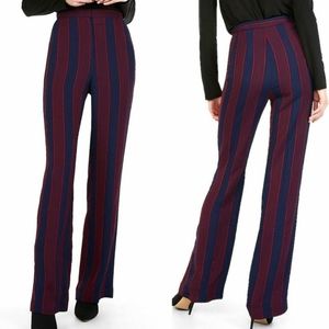 High Waisted Stripe Wide Leg Dress Pant